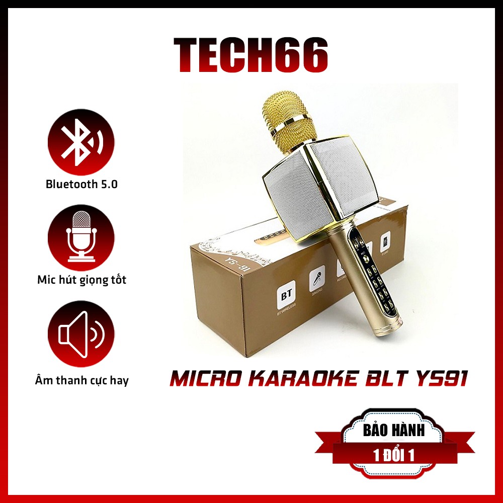 [Mã ELMSBC giảm 8% đơn 300K] Micro Karaoke Bluetooth Kèm Loa Bass Hay Ys-91, Cực Bắt Giọng, Âm Thanh Trong Lớn