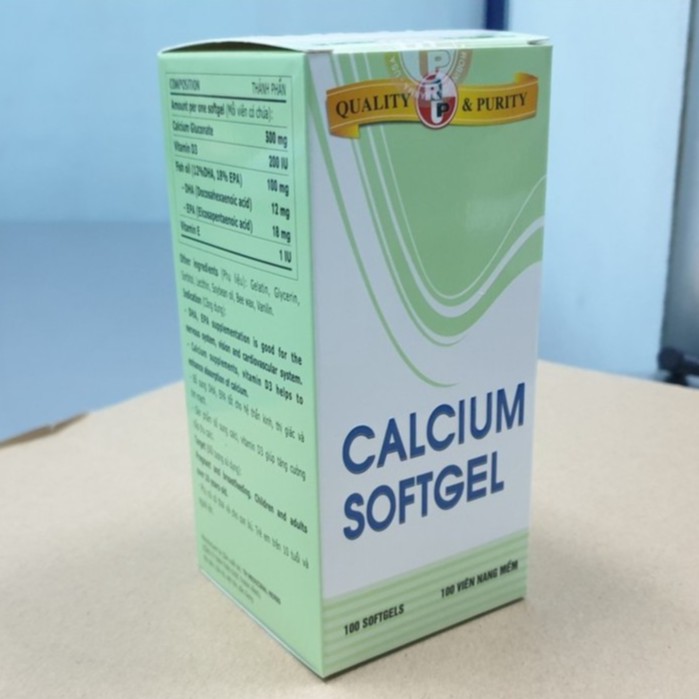 Calcium Softgel - Hỗ trợ giúp duy trì xương khớp và răng chắc khoẻ, cải thiện tình trạng thiếu canxi (100v)