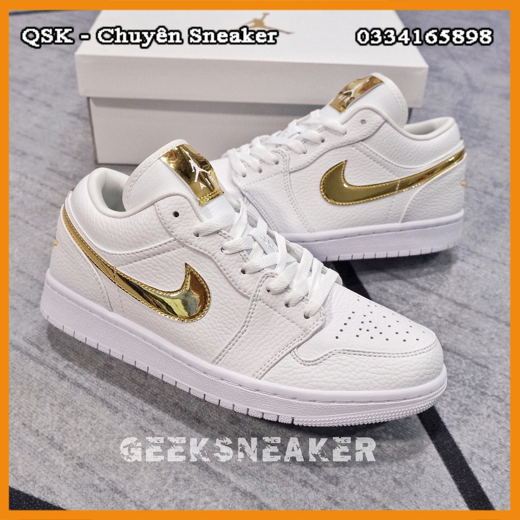 [GeekSneaker] Giày Thể Thao Cổ thấp | Sneaker Jordan 1 Low Metallic Gold