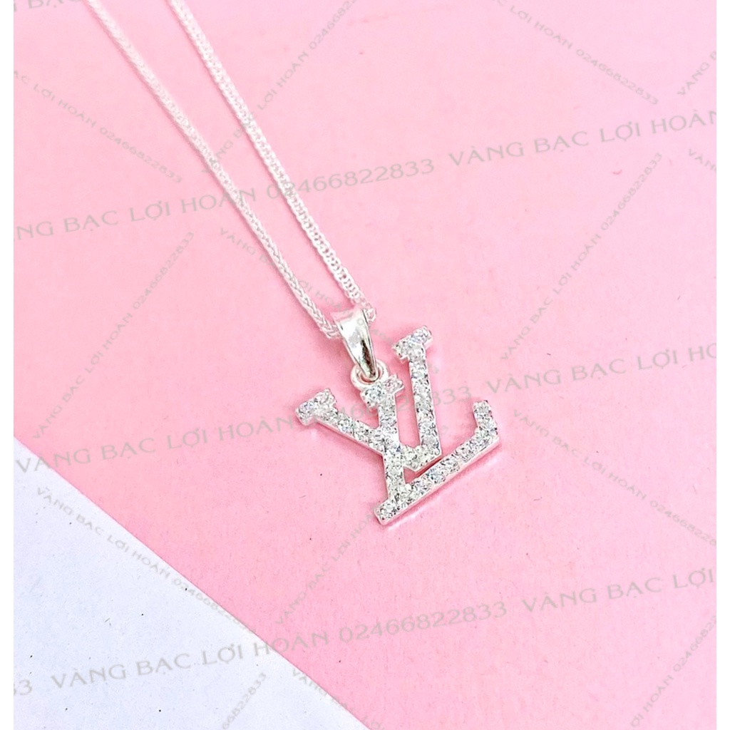 Dây chuyền nữ mặt LV, chất liệu bạc 925