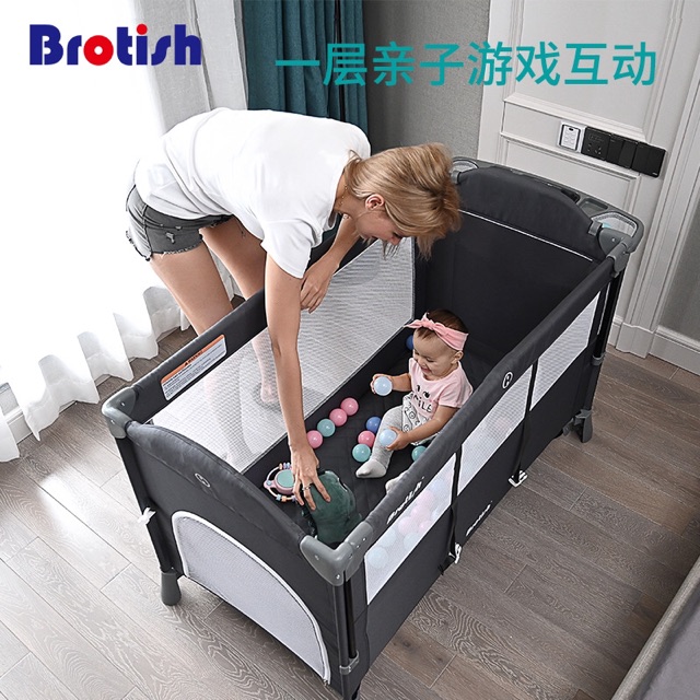 Giường nôi gấp gọn BROTISH phong cách châu Âu