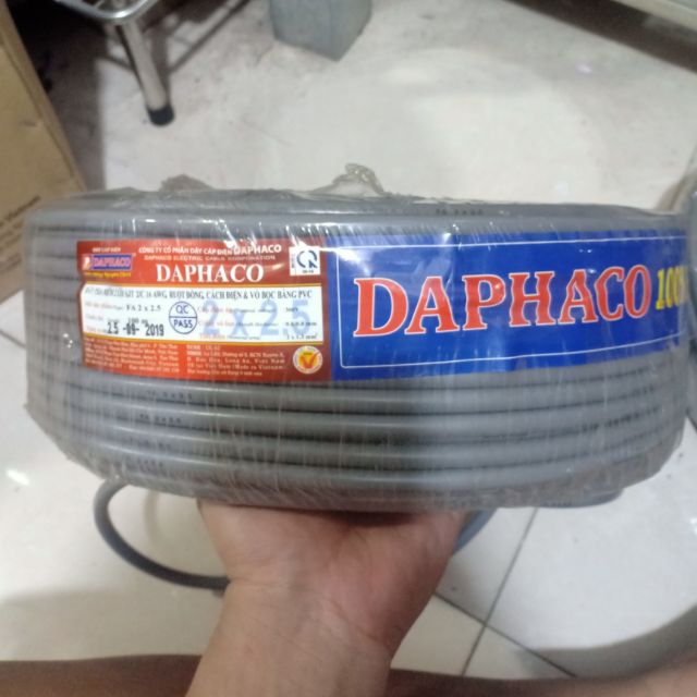 DÂY ĐIỆN DAPHACO 2×2.5 CÁP BỌC 2 RUỘT XÁM, BÁN TỪNG MÉT