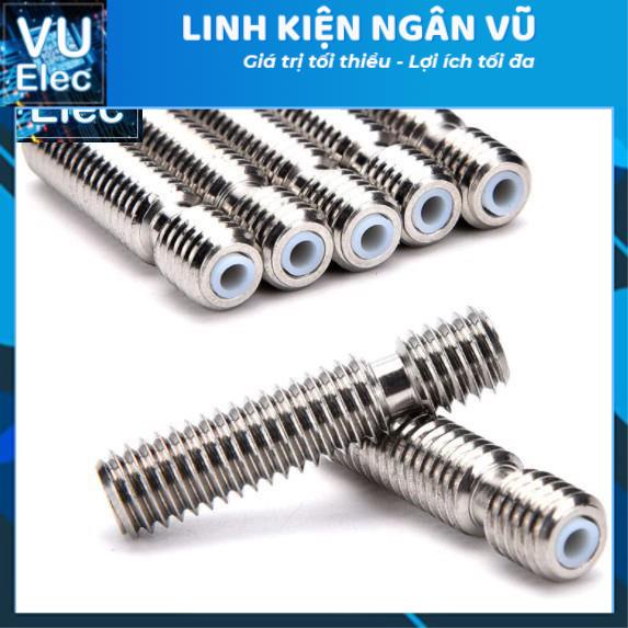 Ống Ren MK8 M6X26MM Có Lõi teflon - Họng dẫn nhựa in 3D