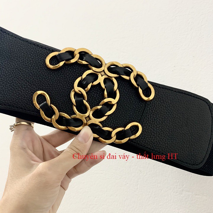 Đai váy X mặt đen bản to 7.5cm