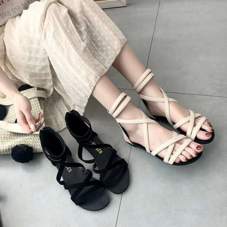 Giày Sandal Chiến Binh Cao Cổ Dây Chéo Quai Ngang Giày Xinh Giá Rẻ - CCngang