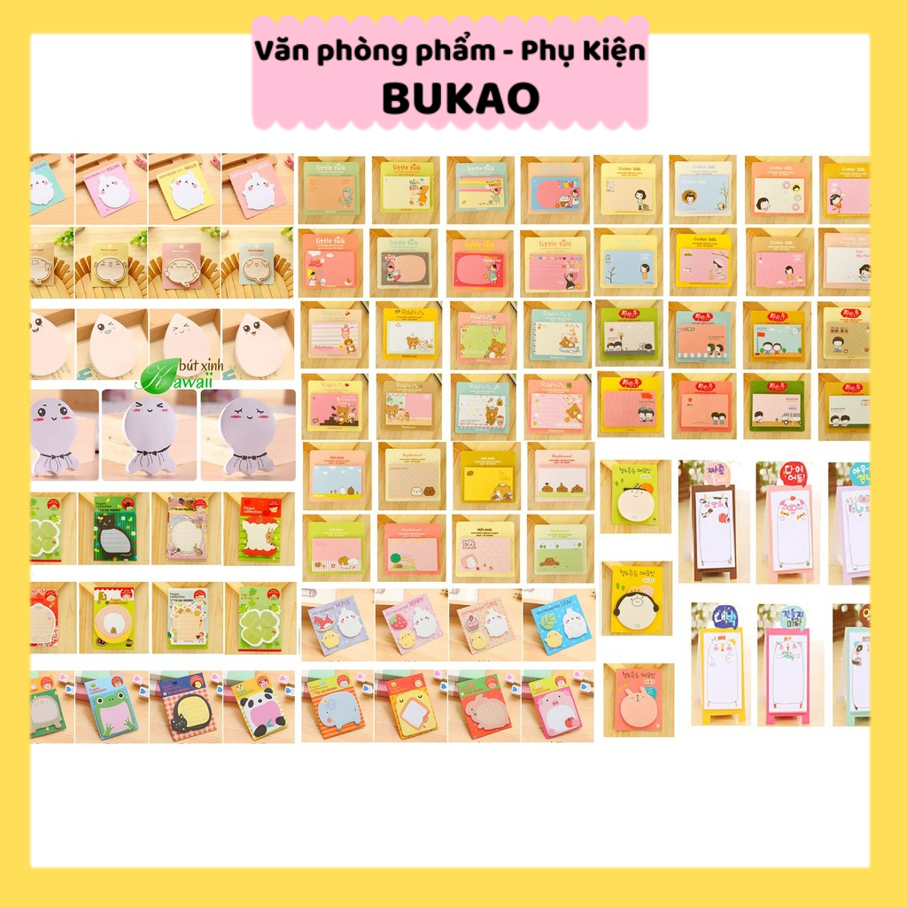 Z0377  Giấy Ghi Chú Dễ Thương Học Sinh Quà Tặng Độc Đáo Note Memo Phong Cách Nhật Hàn Bukao