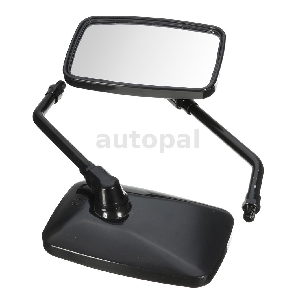 Set gương chiếu hậu hình chữ nhật màu đen 10mm tiện lợi dành cho xe máy