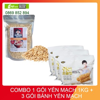 Combo 1 gói yến mạch 1kg và 3 gói bánh yến mạch