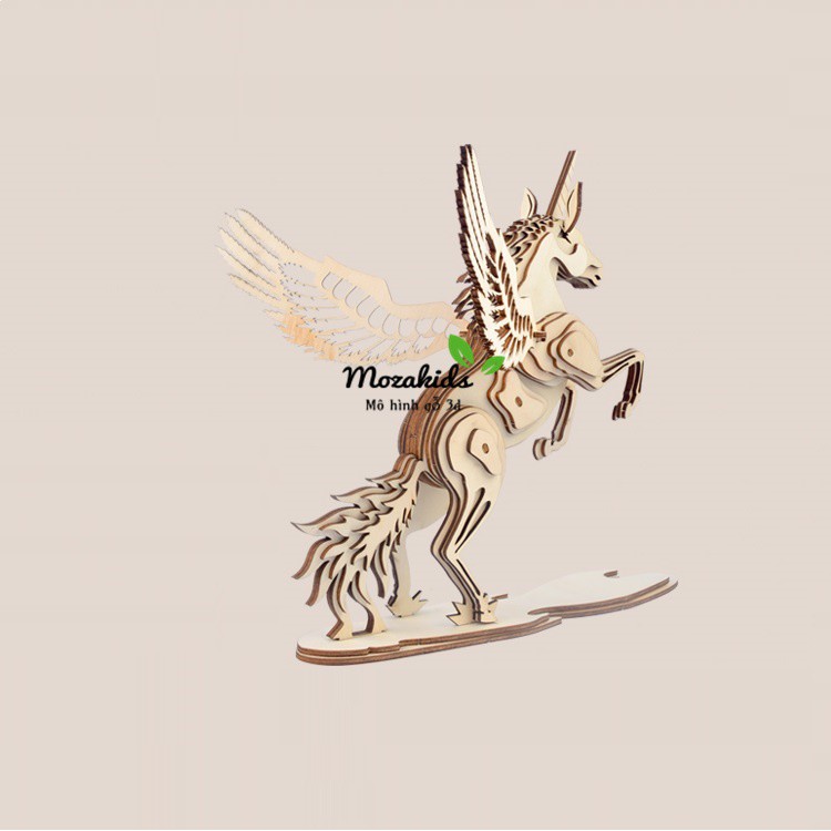 Đồ chơi lắp ráp gỗ 3D Mô hình Kỳ lân Unicorn Laser