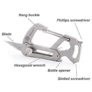 Móc Khoá Titanium Tacray Đa Năng Lưỡi Dao Olfa Nhật Bản 2.0