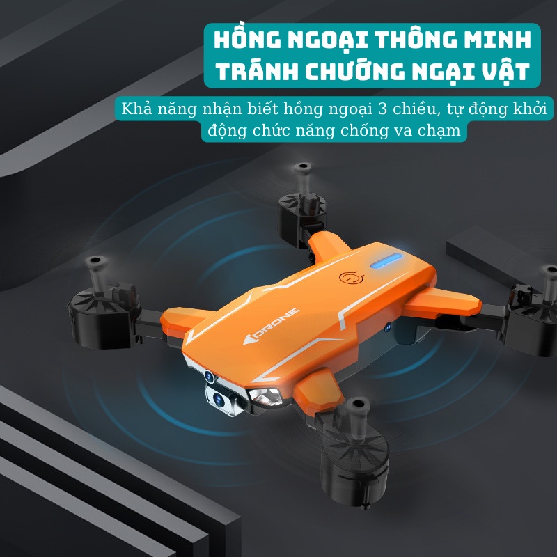 Flycam mini A17S ống kính wifi FPV 4K HD, máy bay điều khiểu từ xa mini có camera tránh chướng ngại vật thông minh