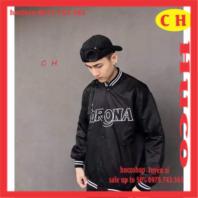 Áo Bomber chất nỉ TQR cổ viền cúc bấm đơn giản thời trang thu đông nam nữ unisex freesize form rộng ulzzang