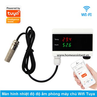 Màn hình wifi tuya cảm biến đo nhiệt độ độ ẩm phòng máy chủ th06