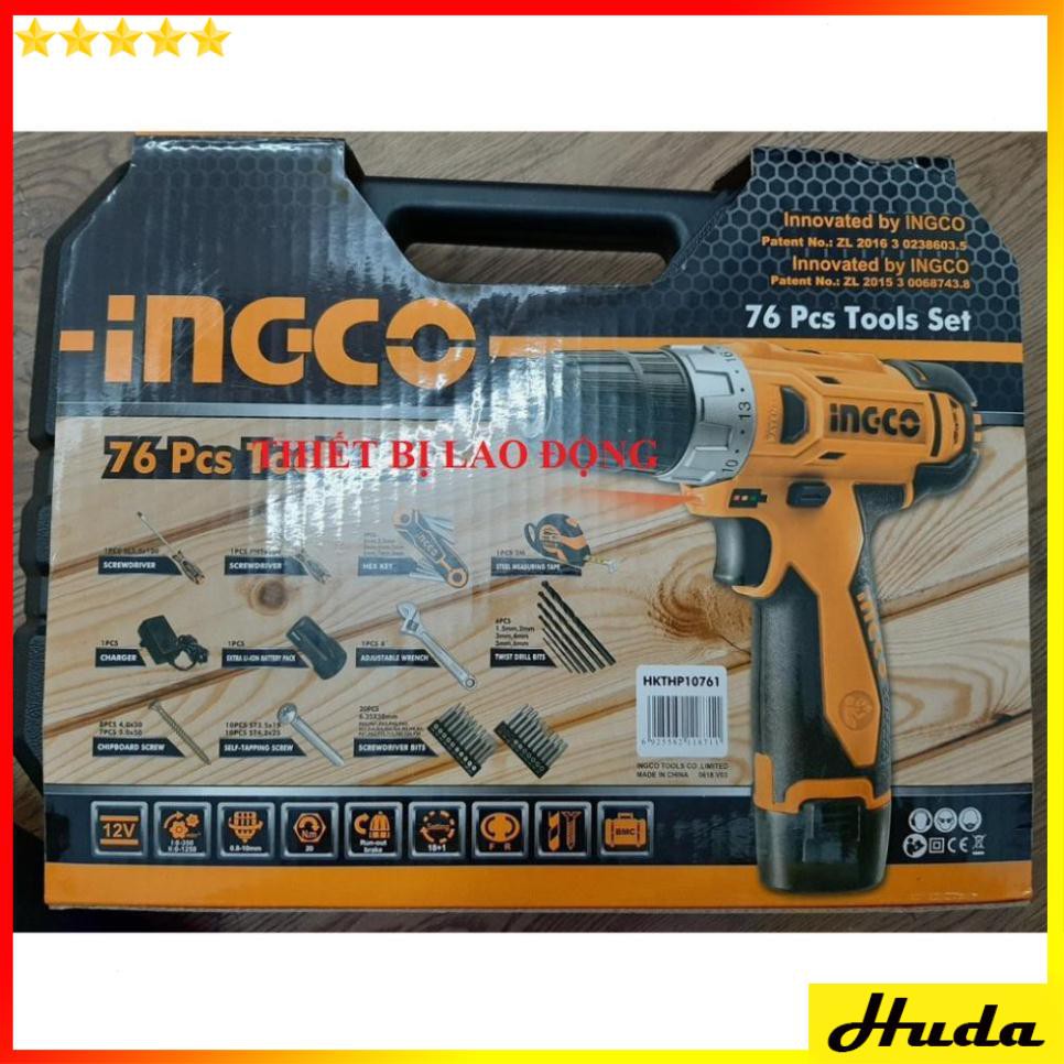 [INGCO Chính Hãng] Bộ máy khoan pin 12V li-ion 76 món ingco HKTHP10761 [Chính Hãng Ingco]