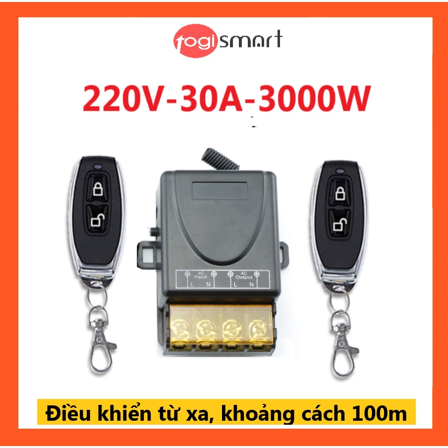 Công tắc điều khiển từ xa Rf 100m/3000w/30A/220V RF 433Mhz
