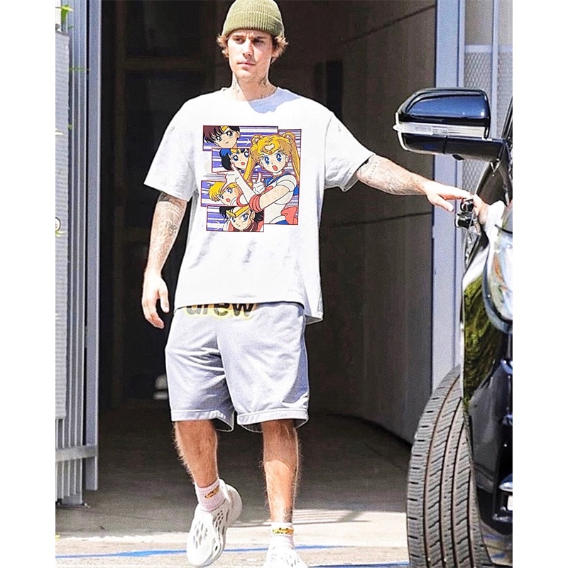 Sailor Moon Áo Thun Tay Ngắn Cổ Tròn In Hình Thủy Thủ Mặt Trăng Dành Cho Nam Và Nữ