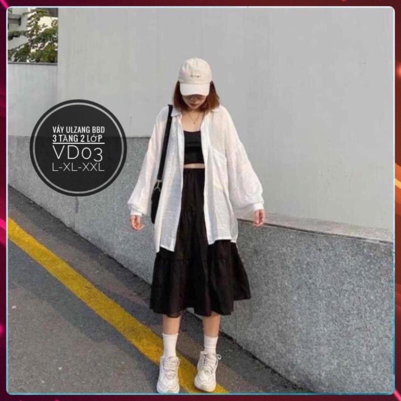 Bigsize chân váy Ulzzang 3 tầng , Ceci SKirt 55-90kg