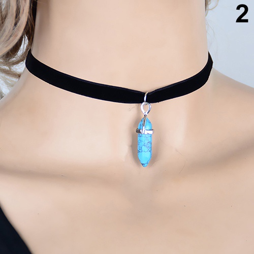 Vòng cổ dây vải đính đá xinh xắn