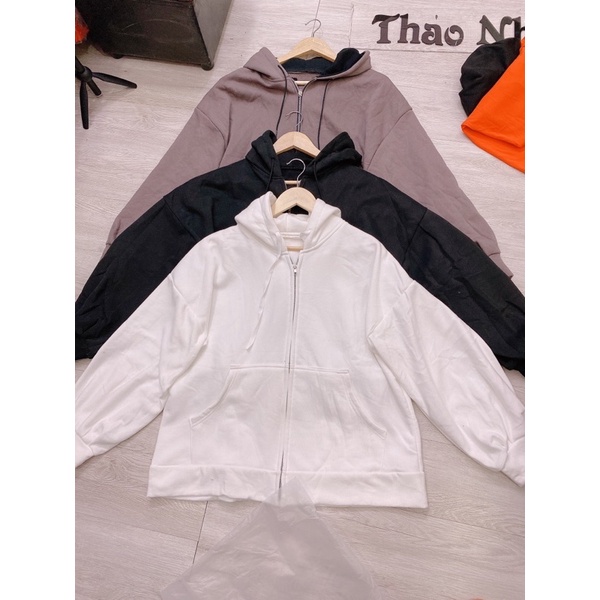 áo khoác nỉ tay phồng có mũ