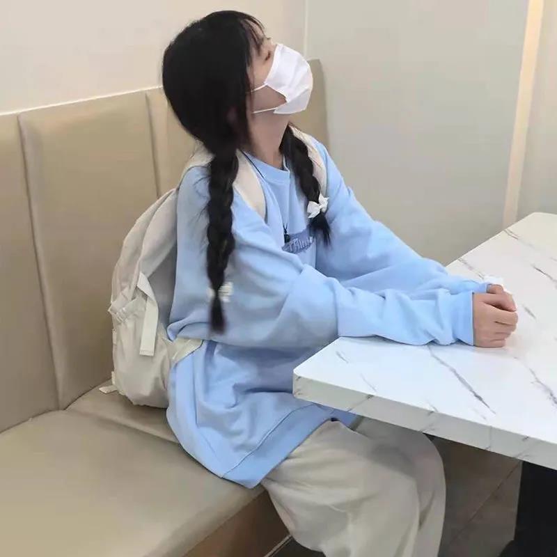 NRVP Áo Thun Nữ Dài Tay Cổ Tròn Thời Trang Hàn