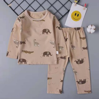 Đồ bộ bé trai in hình khủng long- nâu B114