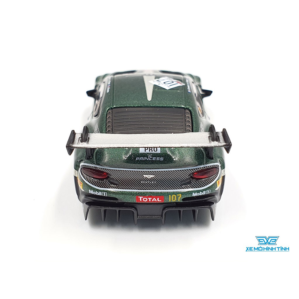 Xe Mô Hình Bentley Continental GT3 #107 M-Sport Team Bentley 2019 Total 24 Hours of Spa RHD 1:64 Mini GT (Xanh Rêu)