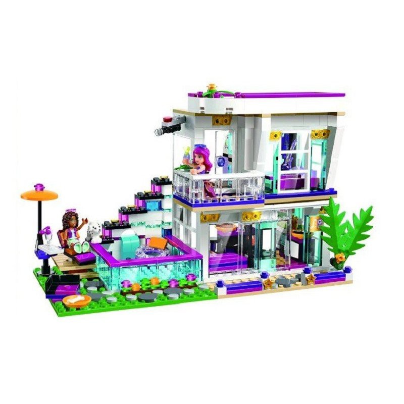 Lego Friends Lắp Ráp Xếp Hình Mô Hình Biệt Thự Của Ngôi Sao Nhạc Pop Livi 619 Khối BELA10498