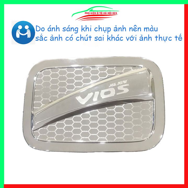 Ốp nắp xăng Vios 2019-2023 mạ crom bảo vệ chống trầy trang trí ô tô
