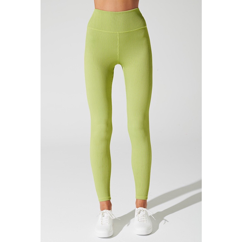 OLABEN Quần legging basic Querida Hw Ribbed Legging Green Smoke