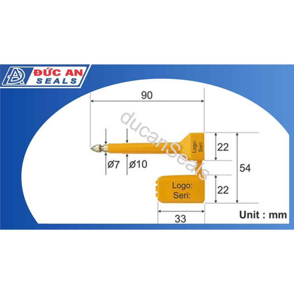 10 chiếc - Seal khóa niêm phong kẹp chì cối liền nội địa DA28