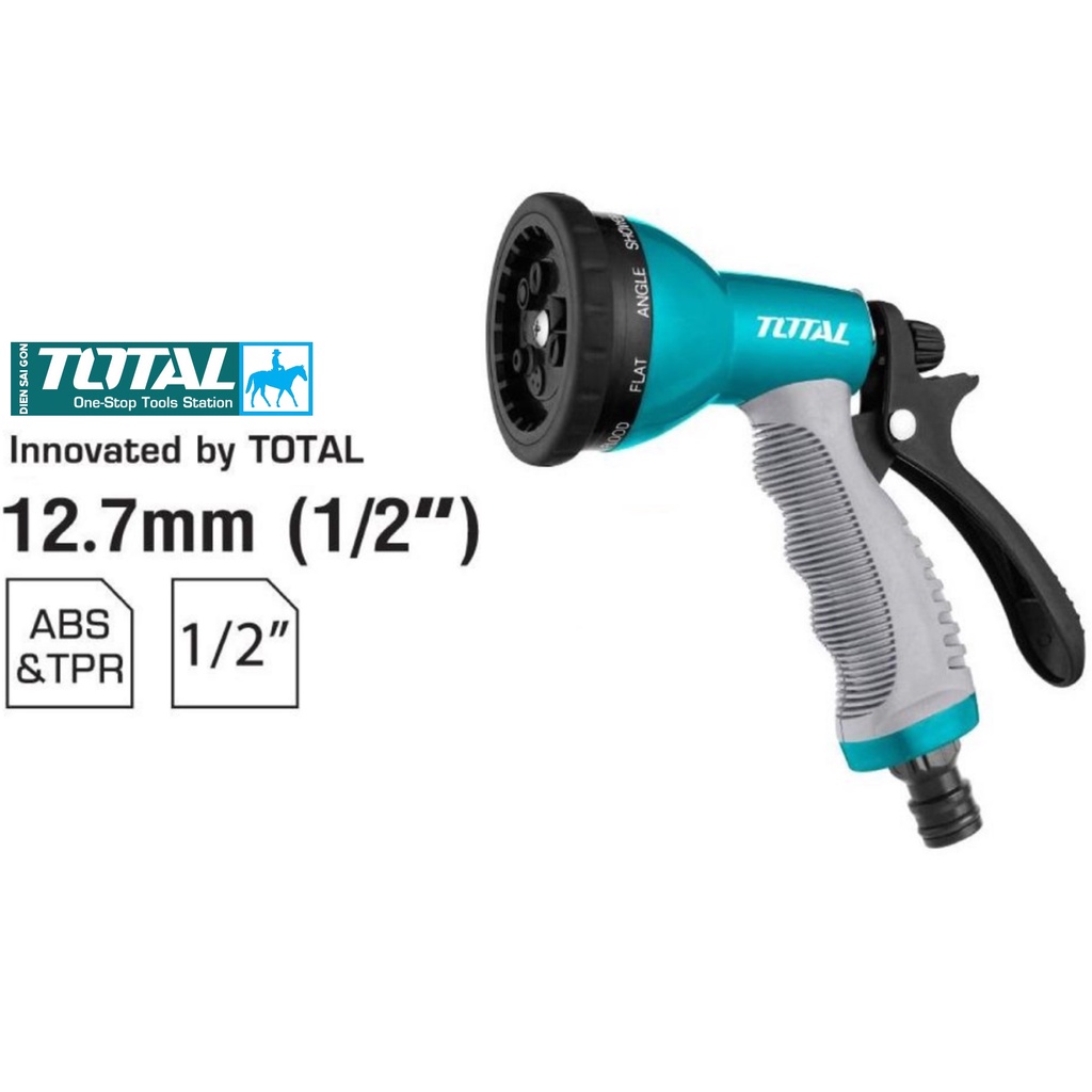 Total Bộ khớp nối ống vòi xịt rữa tưới cây 8 tia đa năng