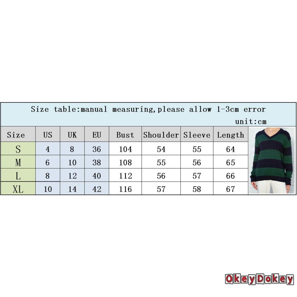 Áo Sweater Dệt Kim Tay Dài Cổ Chữ V Phối Họa Tiết Kẻ Sọc Thời Trang Thu Đông Cho Nữ