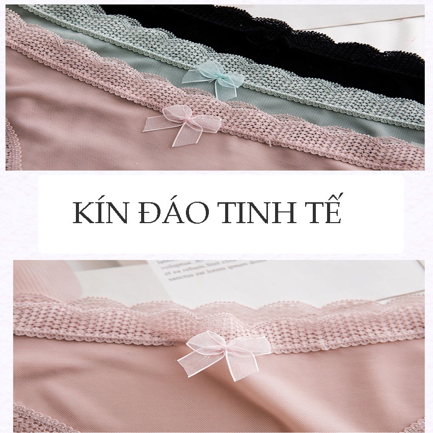 Quần lót nữ ren HuNa Quần lót sexxy gợi cảm lụa mỏng mát mẻ viền ren NH03 NaHu