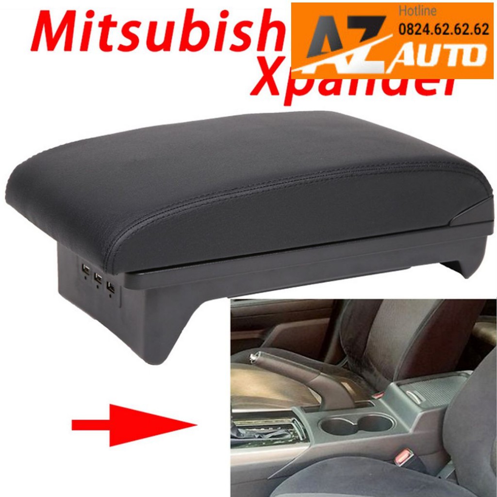 Bệ Tỳ Tay Xpander Mitsubishi Mẫu Mới,Bệ Thấp Tiện Lợi Tích Hợp 3 Cổng USB