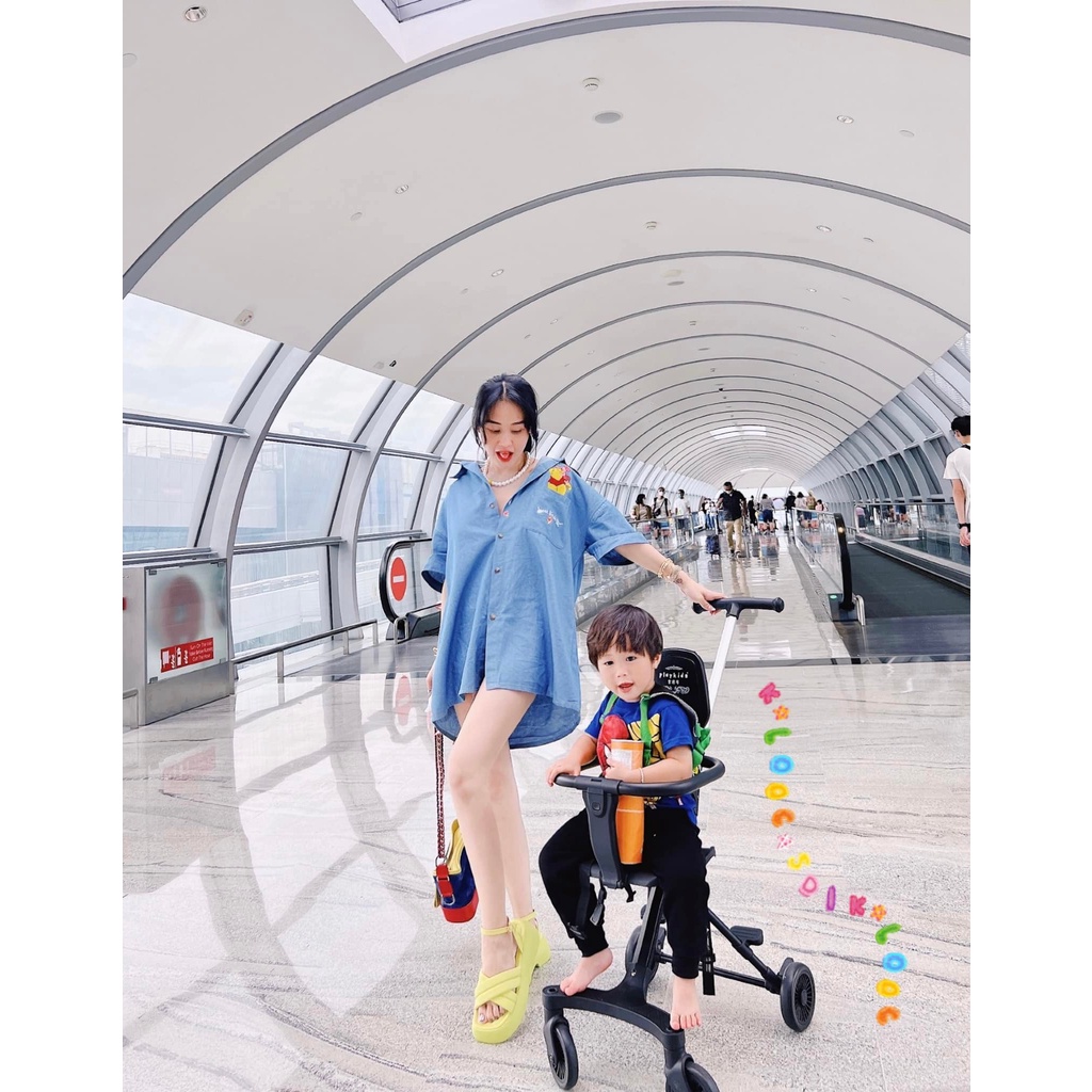 Sơmi denim gấu pooh