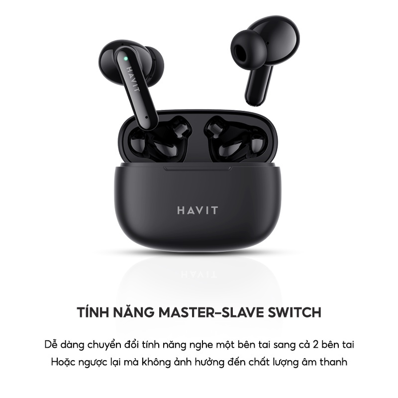 Tai Nghe TWS Havit TW967 BT 5.1, Thiết Kế Công Thái Học, Driver 10mm, Nghe Nhạc Đến 5H - Chính Hãng BH 12 Tháng