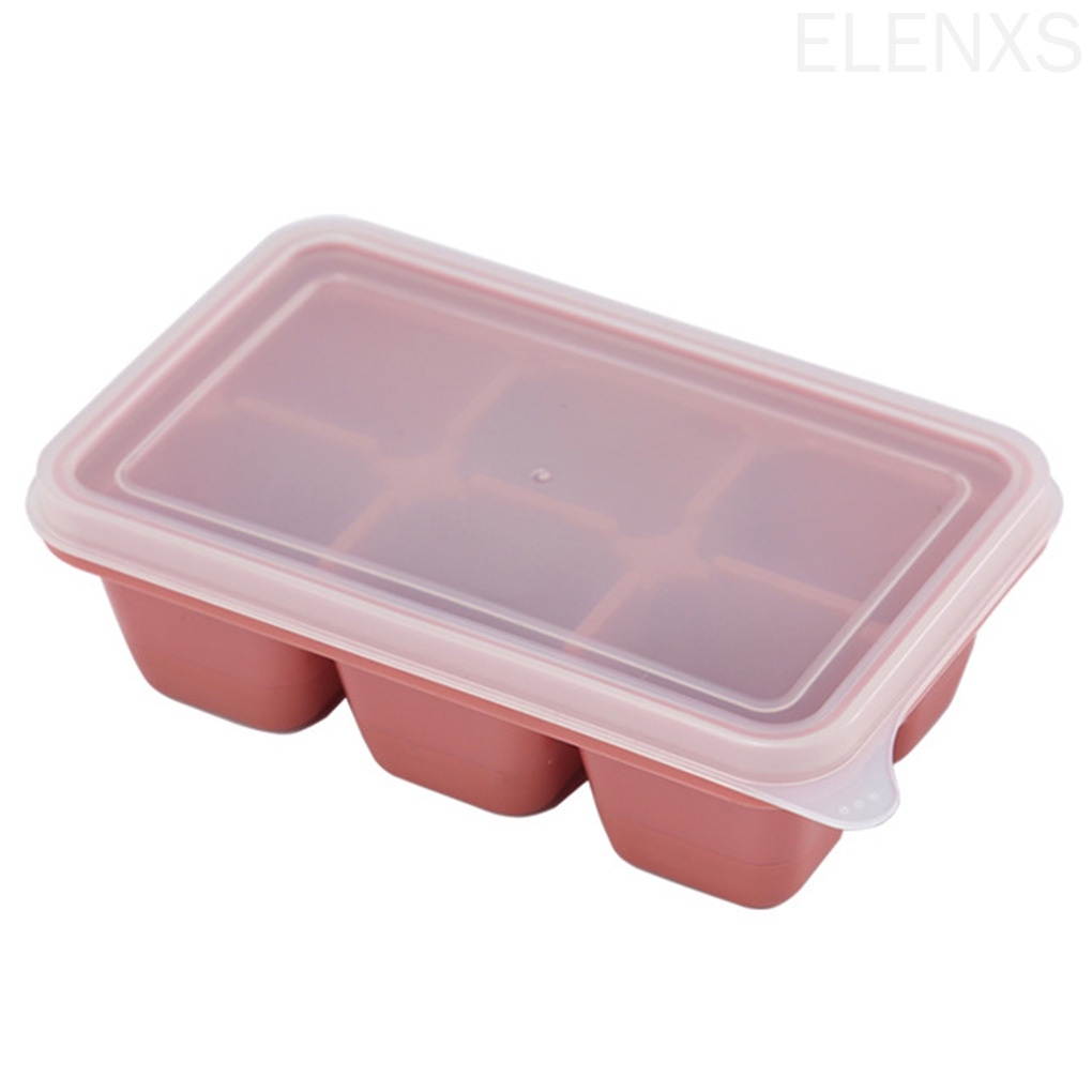 Khay làm đá viên mini 6 ngăn mềm mại có nắp tiện dụng DIY