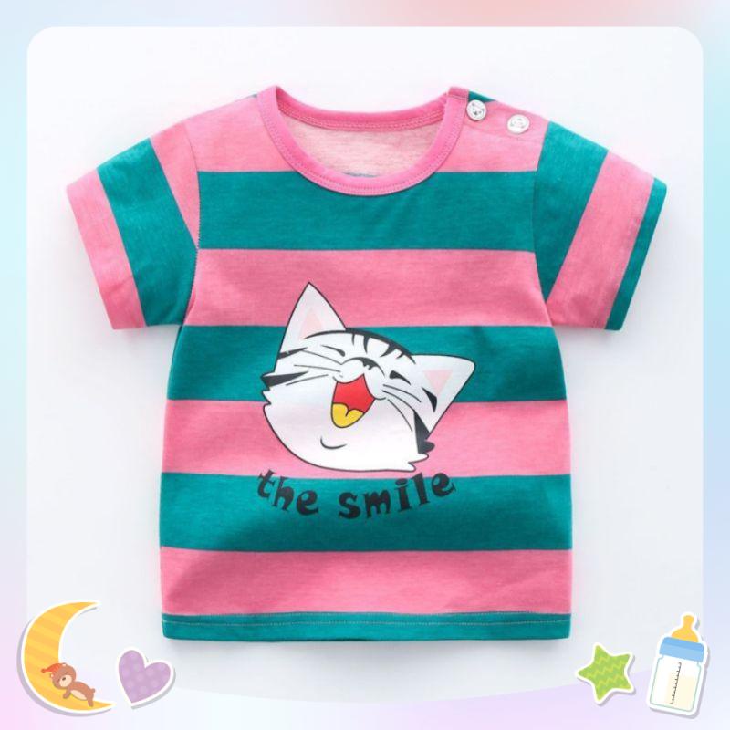 Áo thun bé gái bé trai tay ngắn đủ màu đáng yêu chất cotton tơ sợi bông siêu mềm mịn mát