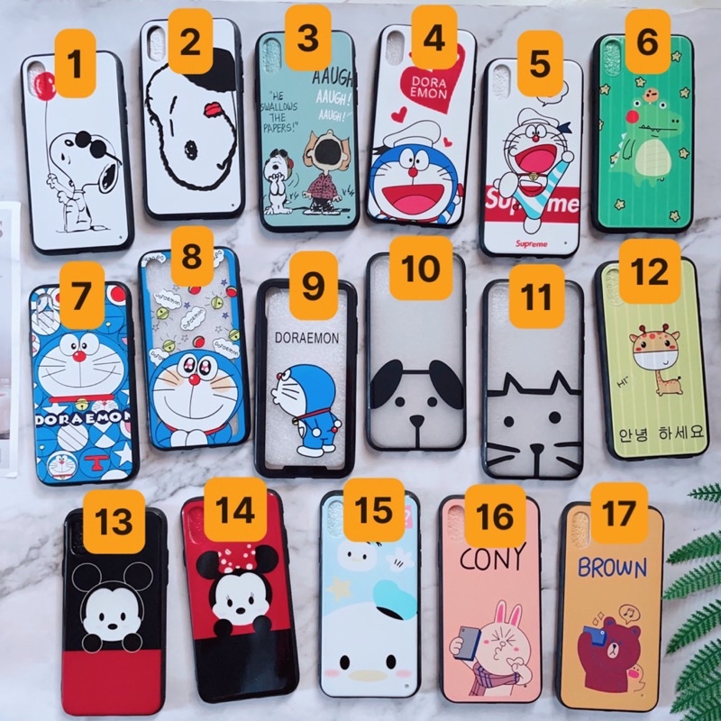 Ốp iphone X/Xs Viền Nhựa Dẻo Nhiều Hình Siêu Đáng Yêu