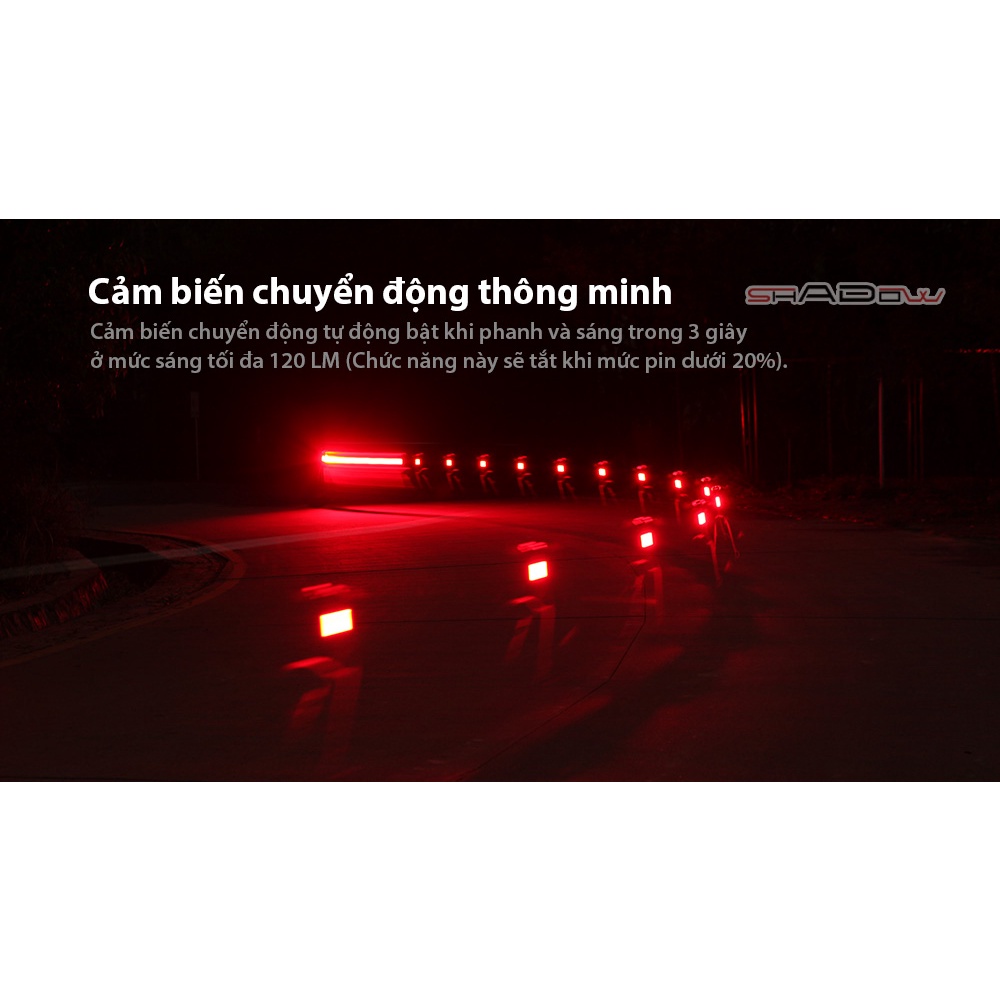 Đèn hậu xe đạp MAGICSHINE RN120 LED đỏ sáng 120lm tầm nhận diện từ xa 1500m pin 480mAh Phụ Tùng &amp; Phụ Kiện Xe Đạp
