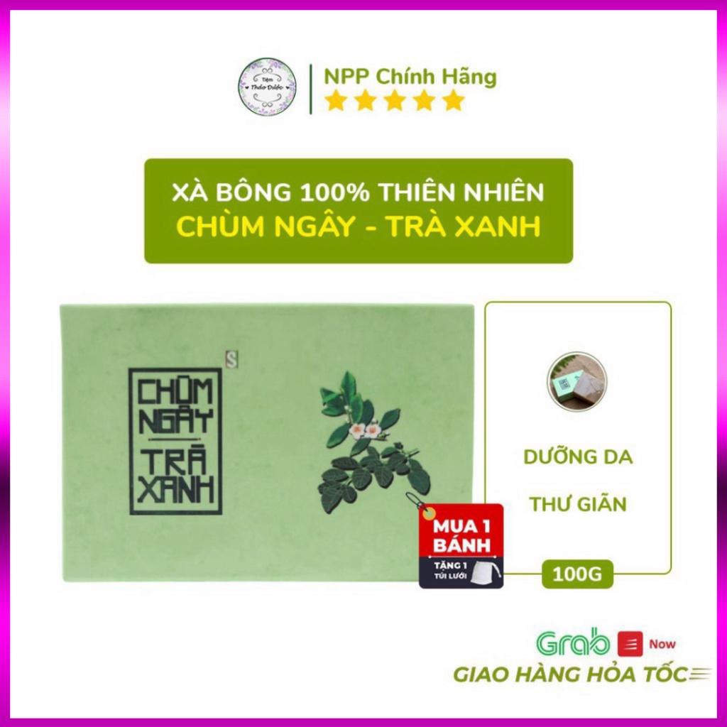 Xà Phòng Xà bông Chùm Ngây Trà Xanh Ngừa Mụn Viêm Sát KhuẩnSạch Mát Da Dạng Sáp 100gr Hàng Chính Hãng- bb.case99