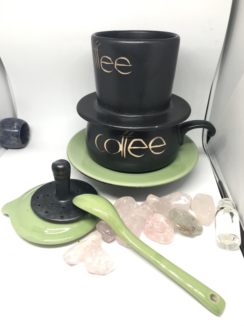 Bộ Gốm Bát Tràng phin pha cafe / bộ gốm đựng đường sữa