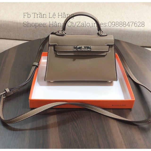 [KÈM HỘP] Túi Chữ HDa xước size mini 17cm tặg kèm khăn quấno