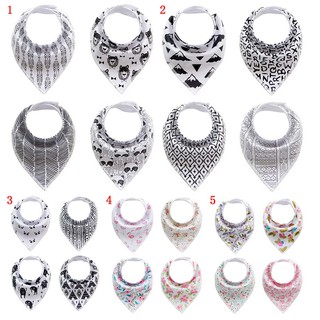 Bộ 4 yếm dãi choàng cổ cotton hình tam giác cho bé gái