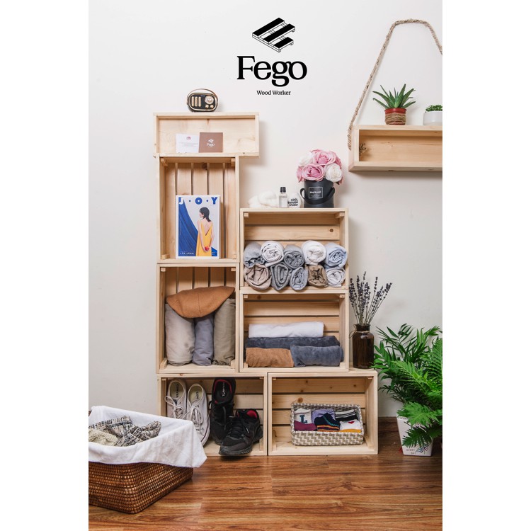 Hộp gỗ đựng đồ pallet/ Box gỗ - Thùng gỗ thông decor nhà cửa