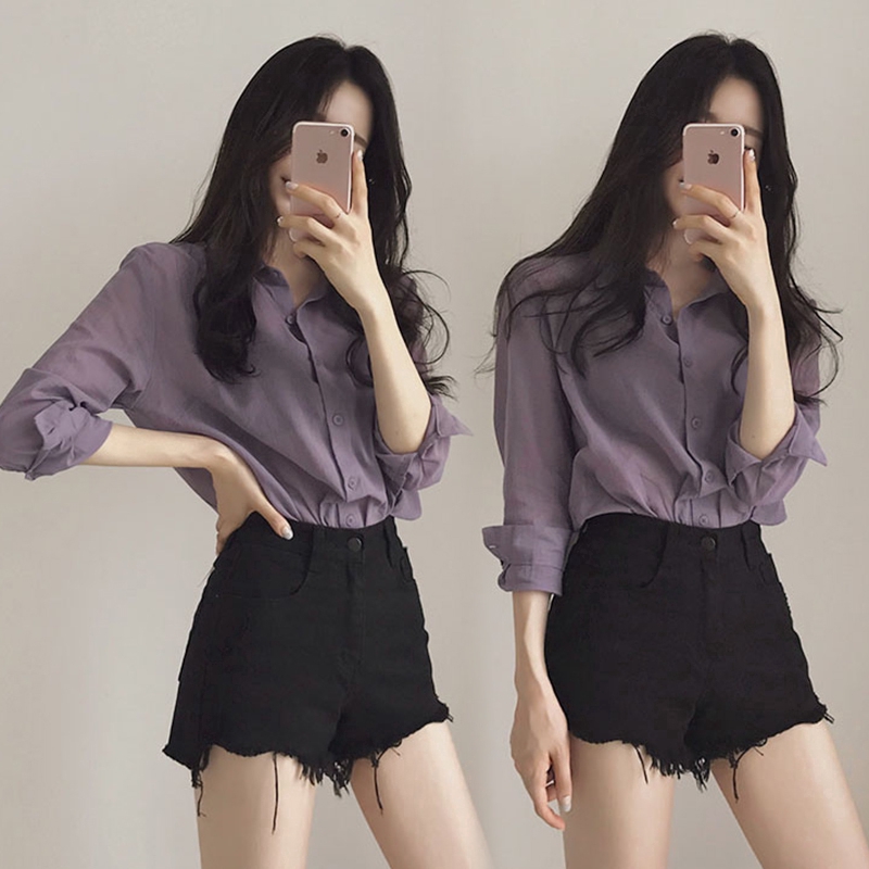 Áo Sơ Mi Voan Dài Tay Thời Trang Thanh Lịch Dành Cho Nữ