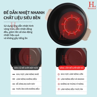 Nồi đa dụng kèm xửng hấp, nồi lẩu đa năng mini tiện dụng chế biến đa dạng xào, nướng, lẩu, hấp