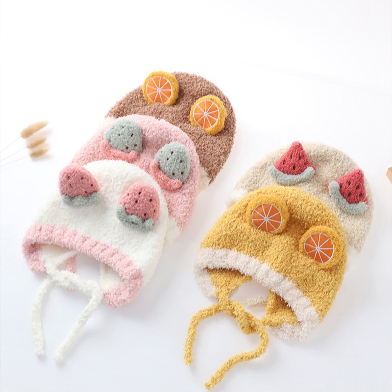Mũ Beanie Vải Lông Mềm Mại Giữ Ấm Thời Trang Mùa Đông Cho Bé Trai Và Gái