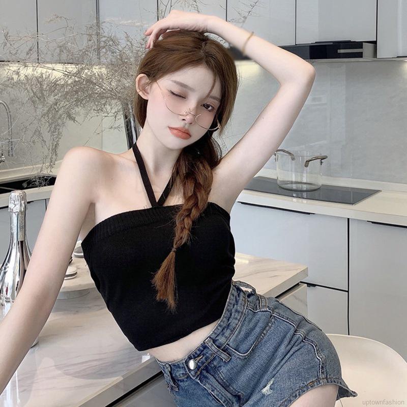 Áo Hai Dây Cổ Yếm Dáng Ngắn Thời Trang Mùa Hè Cho Nữ