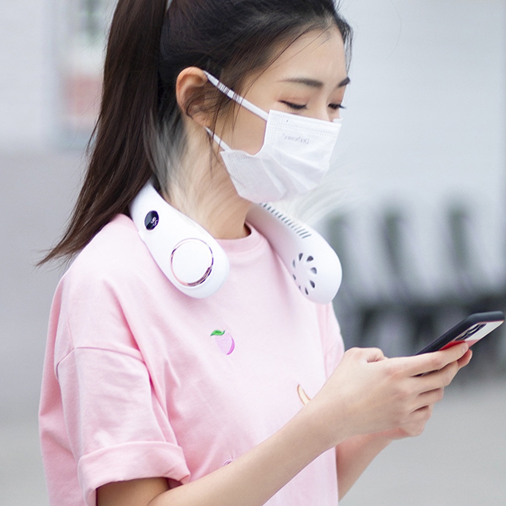 [spl3000]Mini Portable Summer *[Neck Hanging] *Fan [USB Rechargeable] Sweat-proof *Cold 360℃![360 Degrees] *[Air